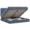 vidaXL Letto Ottomano con Materasso e LED Grigio Scuro 200 x 200 cm