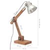 vidaXL Lampada da Scrivania Industriale Argento Rotonda 58x18x90cm E27