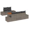 vidaXL Set Divano da Giardino 6 pz Grigio polyrattan
