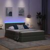 vidaXL Letto con contenitore e LED Grigio scuro 140 x 190 cm