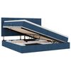vidaXL Letto con contenitore e materasso Blu 200 x 200 cm Tessuto
