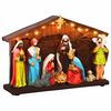vidaXL Presepio di Natale SALO 31 x 7,5 x 21,5 cm Resina Multicolore