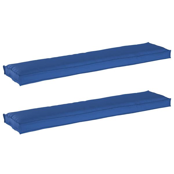 vidaXL Set di Cuscini per Pallet 2 pcs Blu reale 180 x 40 x 8 cm