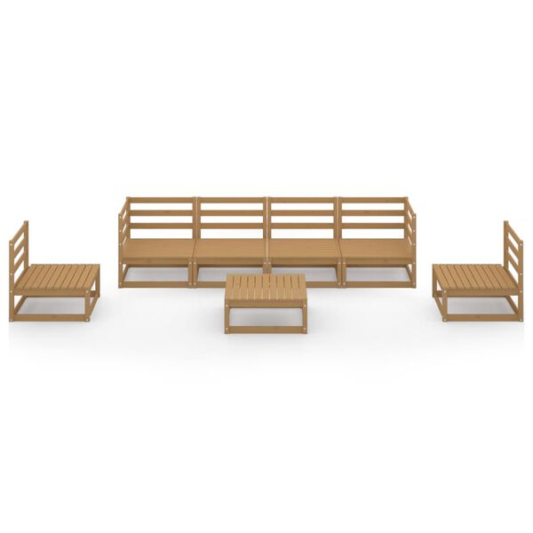 vidaXL Set Salotto da Giardino 7pz Marrone Ambra Legno Massello Pino