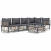 vidaXL Set Divani da Giardino 6 pz con Cuscini Antracite in Polyrattan