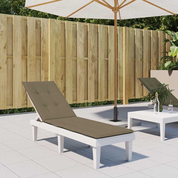 vidaXL Cuscino per Sdraio Tortora M&eacute;lange (75+105)x50x3 cm in Tessuto