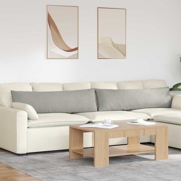 vidaXL Cuscini da Divano 2 pcs Grigio chiaro 145 x 40 cm Tessuto