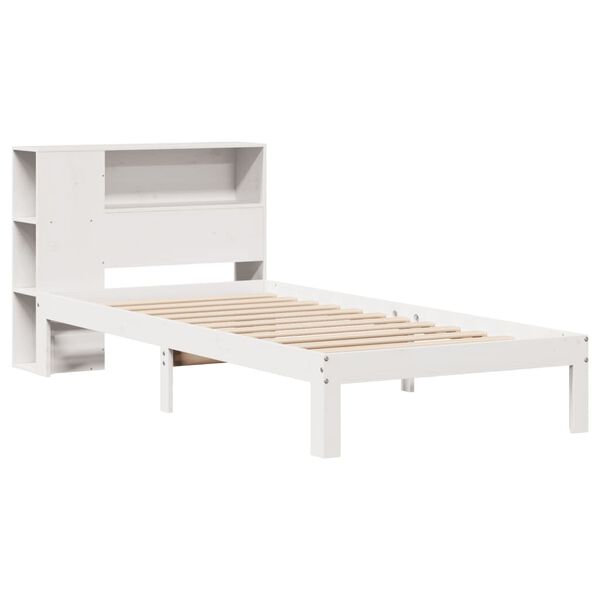 vidaXL Letto Libreria senza Materasso Bianco 100x200 cm Legno di Pino
