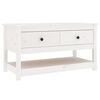 vidaXL Tavolino da Salotto Bianco 102x49x55 cm Legno Massello di Pino