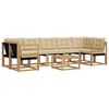 vidaXL Set di divani da esterno con cuscino 8 pcs Bianco e Beige