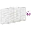 vidaXL Cesti Gabbioni ad Arco 2 pz 400x50x200/220 cm Ferro Zincato