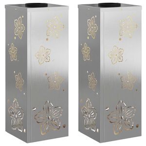 vidaXL Faro LED solare per sentieri 2 pz Bianco caldo 18 x 18 x 50 cm
