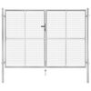 vidaXL Cancello da Giardino in Acciaio Zincato 306x175 cm Argento