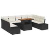 vidaXL Set Divano da Giardino 10 pz Nero Poly Rattan