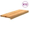 vidaXL Gradini 12 pz Marrone Chiaro 70x25x2 cm Legno Massello Rovere