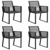 vidaXL Sedie da Giardino 4 pz Nere in Polyrattan