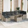 vidaXL Set Divano da Giardino 8 pcs Grigio chiaro Poly Rattan
