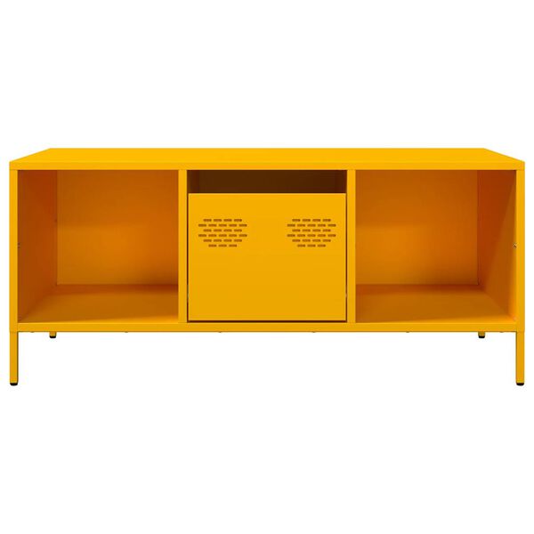 vidaXL Tavolino Giallo 101,5x50x43,5 cm Acciaio Laminato a Freddo