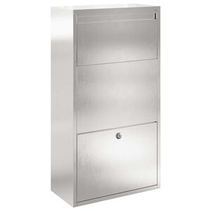 vidaXL Cassetta per pacchi con archiviazione Argento 44 x 22 x 82 cm