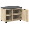 vidaXL Panca per ingresso con cuscino Rovere Sonoma 60 x 38 x 46 cm