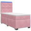 vidaXL Letto box spring con materasso Rosa 90 x 200 cm Velluto