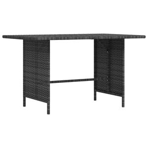 vidaXL Tavolo da Pranzo da Giardino Grigio 110x70x65 cm in Polyrattan