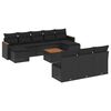 vidaXL Set Divani da Giardino 11 pz con Cuscini in Polyrattan Nero