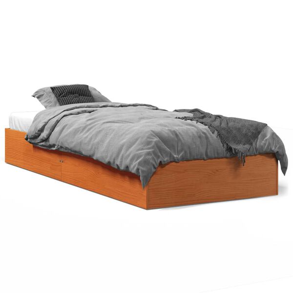 vidaXL Letto senza Materasso Marrone Cera 75x190 cm in Legno di Pino