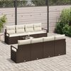 vidaXL Set di divani con cuscino 7 pcs Marrone e Crema polyrattan