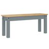 vidaXL Panca da Pranzo PANAMA Grigia 105x30x45 cm Legno Massello Pino