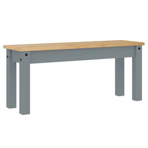 vidaXL Panca da Pranzo PANAMA Grigia 105x30x45 cm Legno Massello Pino