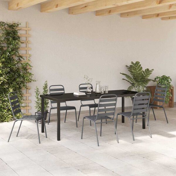 vidaXL Set da Pranzo per Giardino 7 pcs Antracite