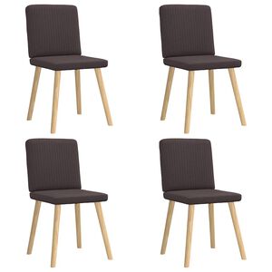 vidaXL Sedie da Pranzo 4 pz Marrone Scuro in Tessuto