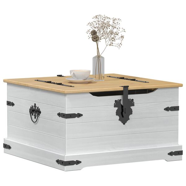 vidaXL storage box Bianco 78 x 78 x 45 cm Pino massello