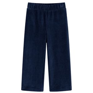 vidaXL Pantaloni da Bambino in Velluto a Coste Blu Marino 104