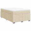 vidaXL Giroletto a Molle con Materasso Crema 120x200 cm in Tessuto