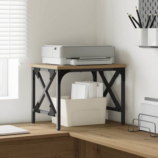 vidaXL Supporto per Stampante Rovere artigianale 40 x 30 x 31 cm