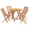 vidaXL Set bistro da giardino pieghevole da 5 pezzi Naturale