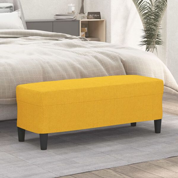 vidaXL Panca Giallo Chiaro 100x35x41 cm in Tessuto