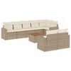 vidaXL Set Divano da Giardino 9 pz con Cuscini Beige in Polyrattan