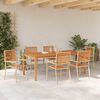 vidaXL Set da Pranzo per Giardino 7 pcs Beige Legno di Acacia Massello