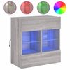 vidaXL Mobile TV a Parete con Luci LED Grigio Sonoma 58,5x30x60,5 cm