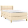 vidaXL Giroletto a Molle con Materasso Crema 80x200 cm inTessuto