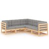 vidaXL Set Divani Giardino 6 pz con Cuscini in Legno Massello di Pino