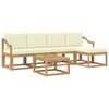 vidaXL Set di divani da esterno 6 pz Bianco e Crema