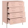 vidaXL Credenza Rosa 68x39x89 cm in Acciaio