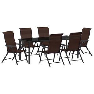 vidaXL Set da Pranzo per Giardino 7 pcs Marrone