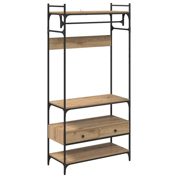 vidaXL Guardaroba con cassetto rovere artigianale 89 x 39 x 184.5 cm