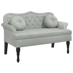 vidaXL Panca con Cuscini Grigio Chiaro 120,5x65x75 cm Velluto