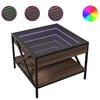 vidaXL Tavolino da Salotto con LED Infinity Rovere Marrone 50x50x38 cm